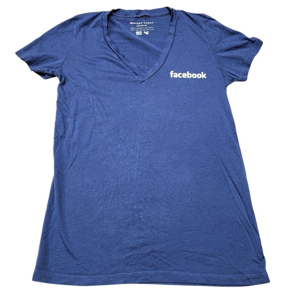 Marine‎ Layer Facebook V-Neck T-Shirt Short Sleeve Casual Top Medium